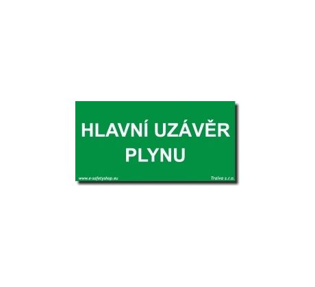 Bezpečnostní tabulky - Hlavní uzávěr plynu - HUP