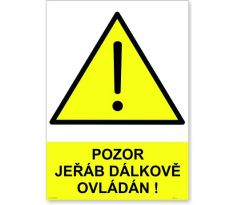 Bezpečnostní tabulky - Pozor jeřáb dálkově ovládán