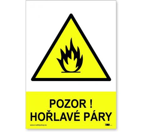 Bezpečnostní tabulky - Pozor hořlavé páry