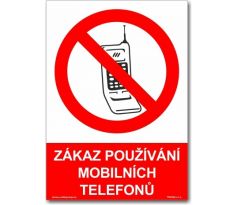 Bezpečnostní tabulky - Zákaz používání mobilních telefonů