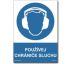 Bezpečnostní tabulky - Používej chrániče sluchu Plast 297x210 mm
