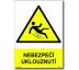 Bezpečnostní tabulky - Nebezpečí uklouznutí Samolepka 297x210 mm