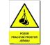 Bezpečnostní tabulky - Pozor - Pracovní prostor jeřábu Plast 210x148 mm