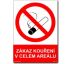 Bezpečnostní tabulky - Zákaz kouření v celém areálu Plast 2 mm A5 200 x150 mm