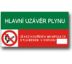 Hlavní uzávěr plynu - Zákaz kouření a man. s plamenem Plast 150x75 mm