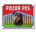 Tabulka "Pozor pes" - Rotvajler Plastová tabulka 200 x 150 mm