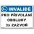 Bezpečnostní tabulky - Invalidé pro přivolání obsluhy 3x zazvoň