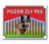 Pozor zlý pes Plastová tabulka 200 x 150 mm