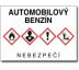 Bezpečnostní tabulka GHS AUTOMOBILOVÝ BENZÍN - na šířku Samolepka 148x105 mm