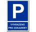 Vyhrazené parkování - Vyhrazeno pro zákázníky Samolepka 297x210mm (A4)