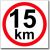 Omezení rychlosti 15 km - Bezpečnostní tabulka
