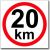 Omezení rychlosti 20 km - Bezpečnostní tabulka
