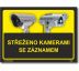 Střeženo kamerami se záznamem černo/žlutá verze Samolepka 210x148 mm