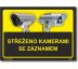 Střeženo kamerami se záznamem černo/žlutá verze Plast 210x148 mm